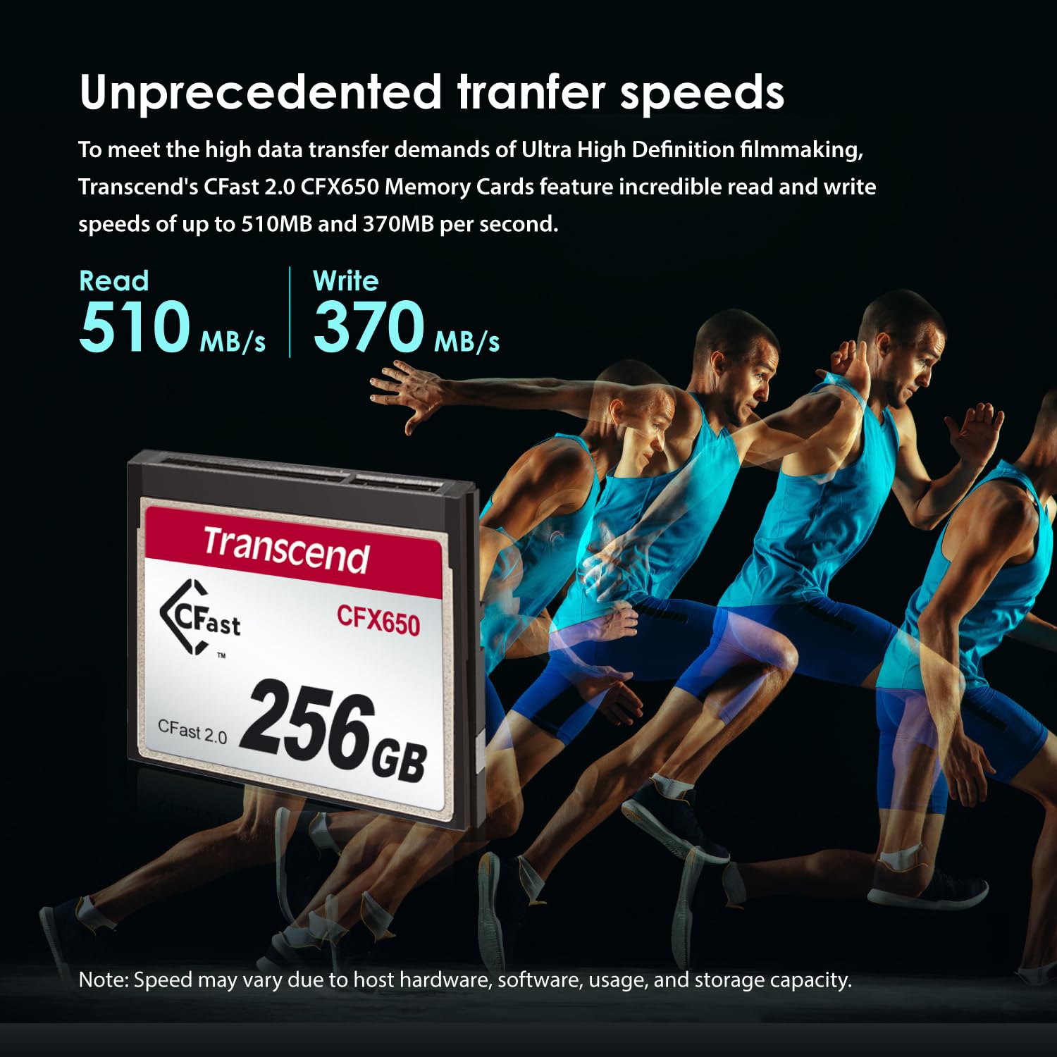 Transcend 128GB CFX650, CFast 2.0, Up to 510 MB/s, SLC Mode, Full HD and 4K Video Recording, Perfect for Blackmagic URSA Mini and Canon EOS 1DX Mark II, XC10 - TS128GCFX650 - Image 3