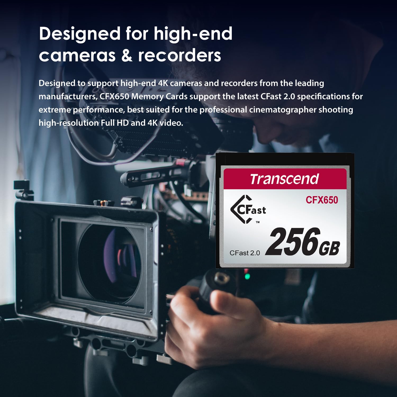 Transcend 128GB CFX650, CFast 2.0, Up to 510 MB/s, SLC Mode, Full HD and 4K Video Recording, Perfect for Blackmagic URSA Mini and Canon EOS 1DX Mark II, XC10 - TS128GCFX650 - Image 4