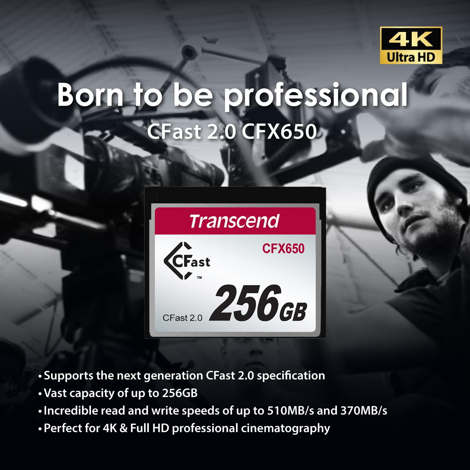 Transcend 128GB CFX650, CFast 2.0, Up to 510 MB/s, SLC Mode, Full HD and 4K Video Recording, Perfect for Blackmagic URSA Mini and Canon EOS 1DX Mark II, XC10 - TS128GCFX650 - Image 5