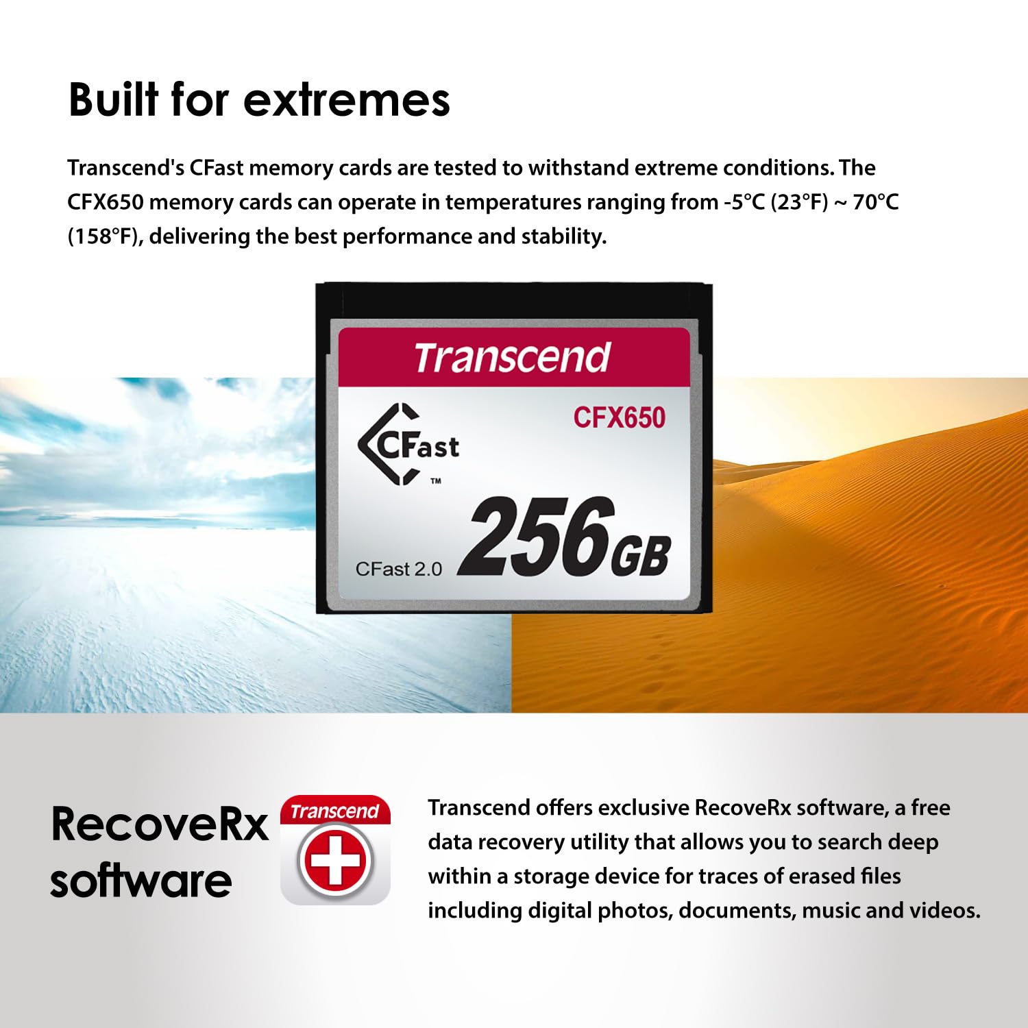 Transcend 128GB CFX650, CFast 2.0, Up to 510 MB/s, SLC Mode, Full HD and 4K Video Recording, Perfect for Blackmagic URSA Mini and Canon EOS 1DX Mark II, XC10 - TS128GCFX650 - Image 6