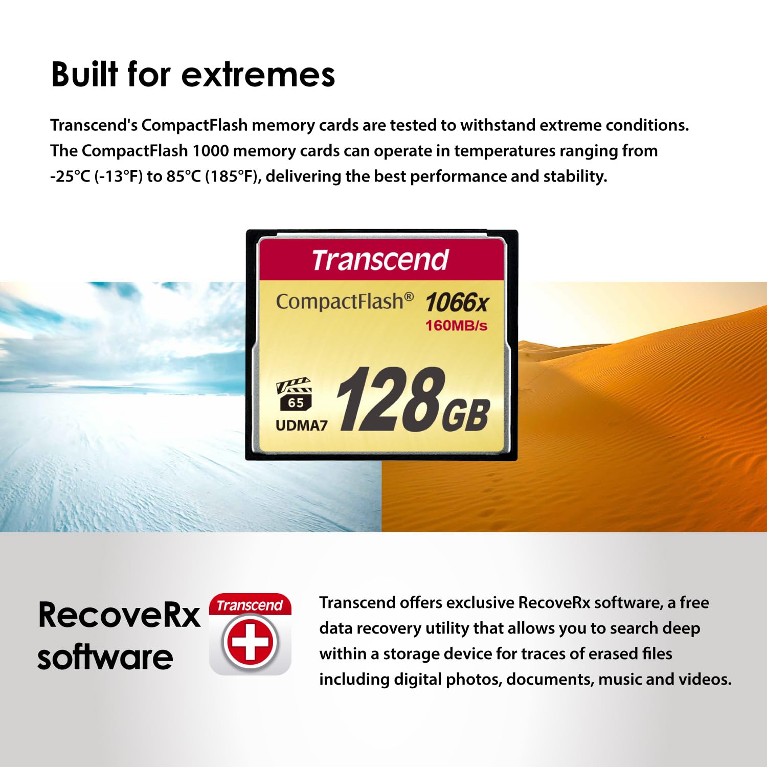 Transcend 128GB Compact Flash Memory Card 1000x (TS128GCF1000) - Image 7
