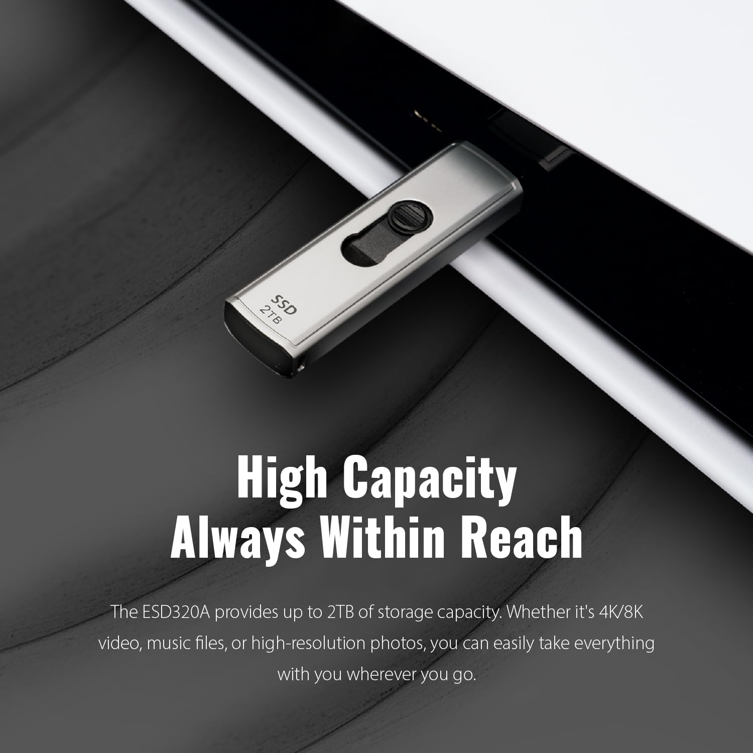 Transcend 1TB External SSD, USB 3.2 Gen2, Up to 1,050MB/s, Portable SSD with Type A, Retractable Connector Metal Case, for Notebook, Desktop, Smart TV, Silver - Image 8