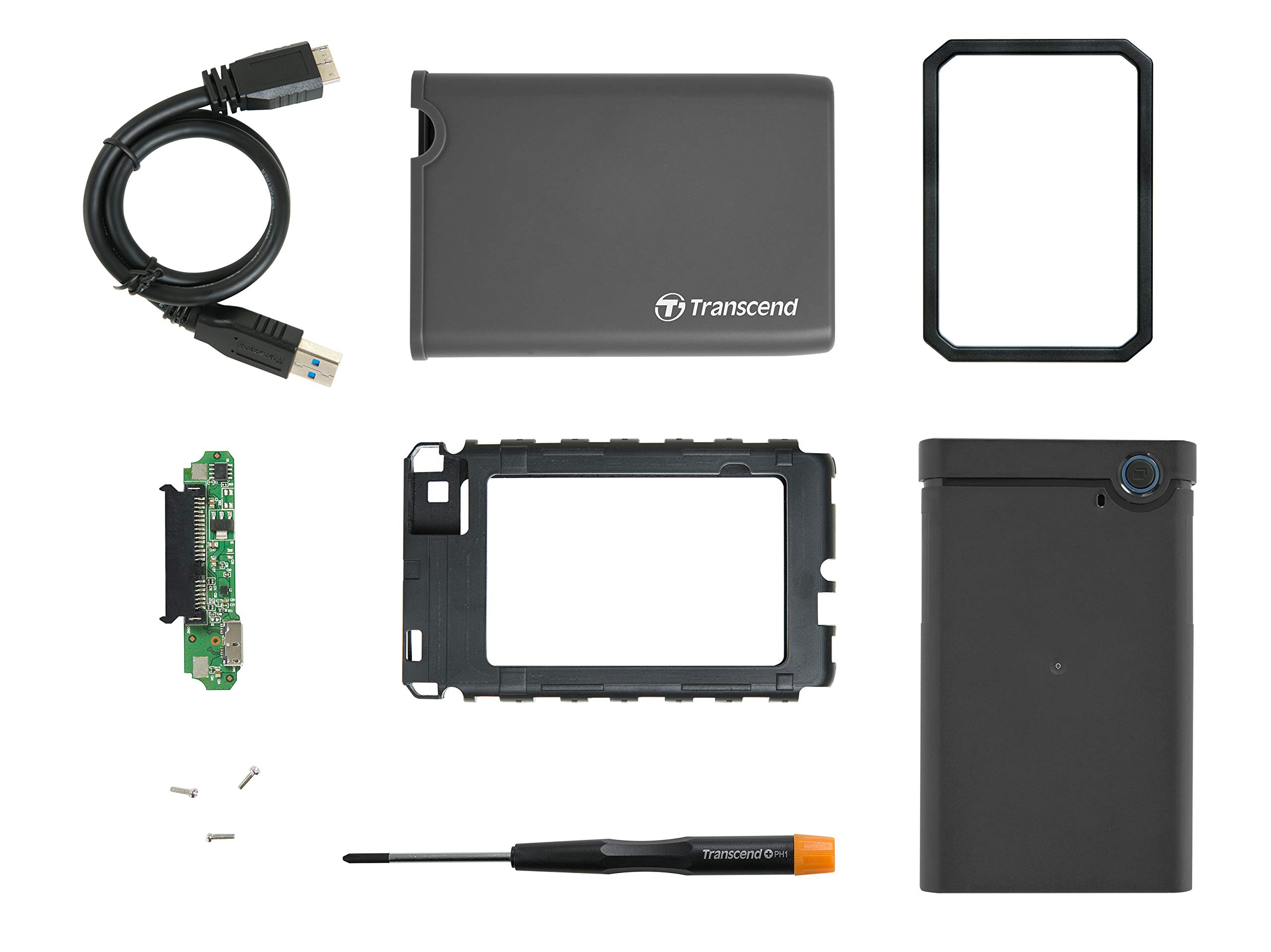 Transcend 2.5" SSD/HDD USB3.1 Gen1 Enclosure, One touch backup - TS0GSJ25CK3 - Image 3