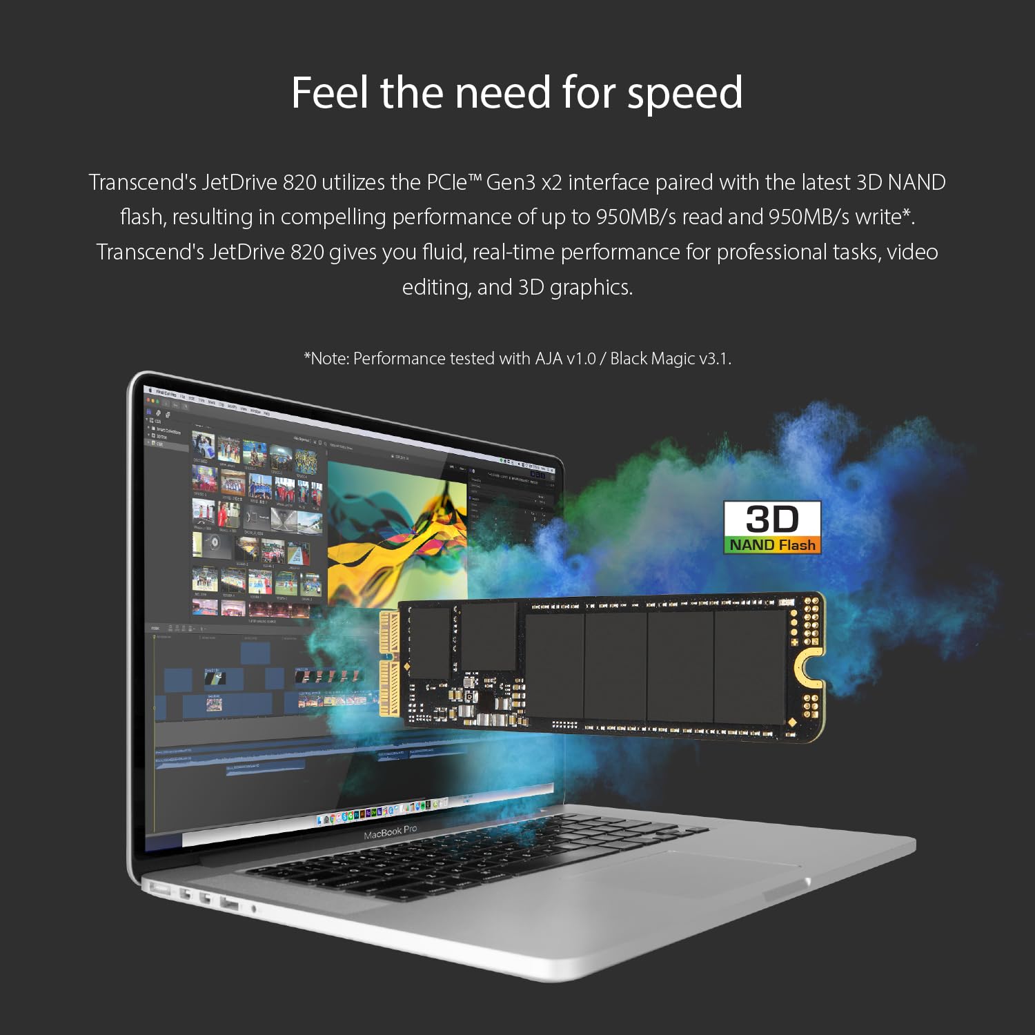 Transcend 240GB JetDrive 820 PCIe Gen3 x2 Solid State Drive (TS240GJDM820) - Image 6