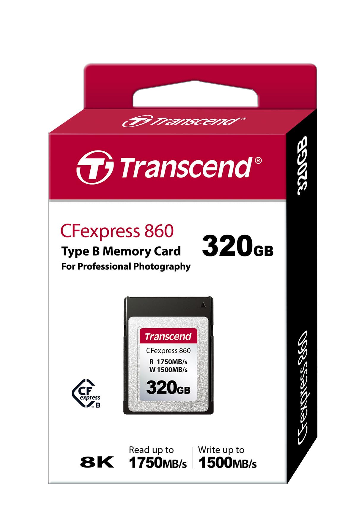 Transcend 320GB, CFExpress Type B, Cinema Quality Memory Card for 8K RAW Video and Photos, Compatible with Nikon, Canon, Pansonic, Up to 1,750MB/sec, sustained Performance 1,300MB/sec - TS320GCFE860 - Image 4