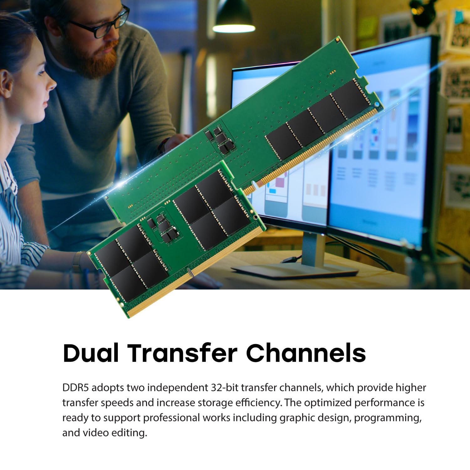 Transcend 32GB DDR5 5600MHz SO-DIMM Laptop RAM, Compatible w/HP Lenovo Dell ASUS Acer Computer Memory, On-die ECC Notebook Module Upgrade, 2Rx8, 1.1V PC5-44800 CL46, Unbuffered 262-Pin - JM5600ASE-32G - Image 5