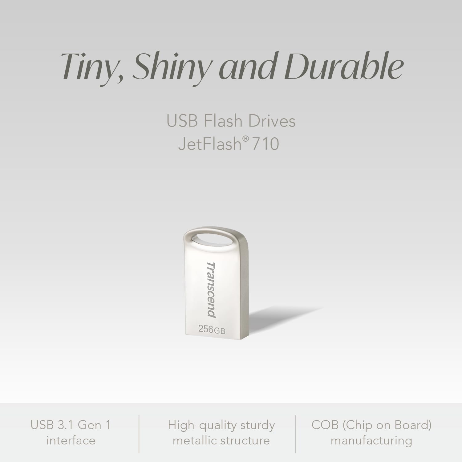 Transcend 32GB JetFlash 710 USB 3.1/3.0 Flash Drive (TS32GJF710S), Silver - Image 7