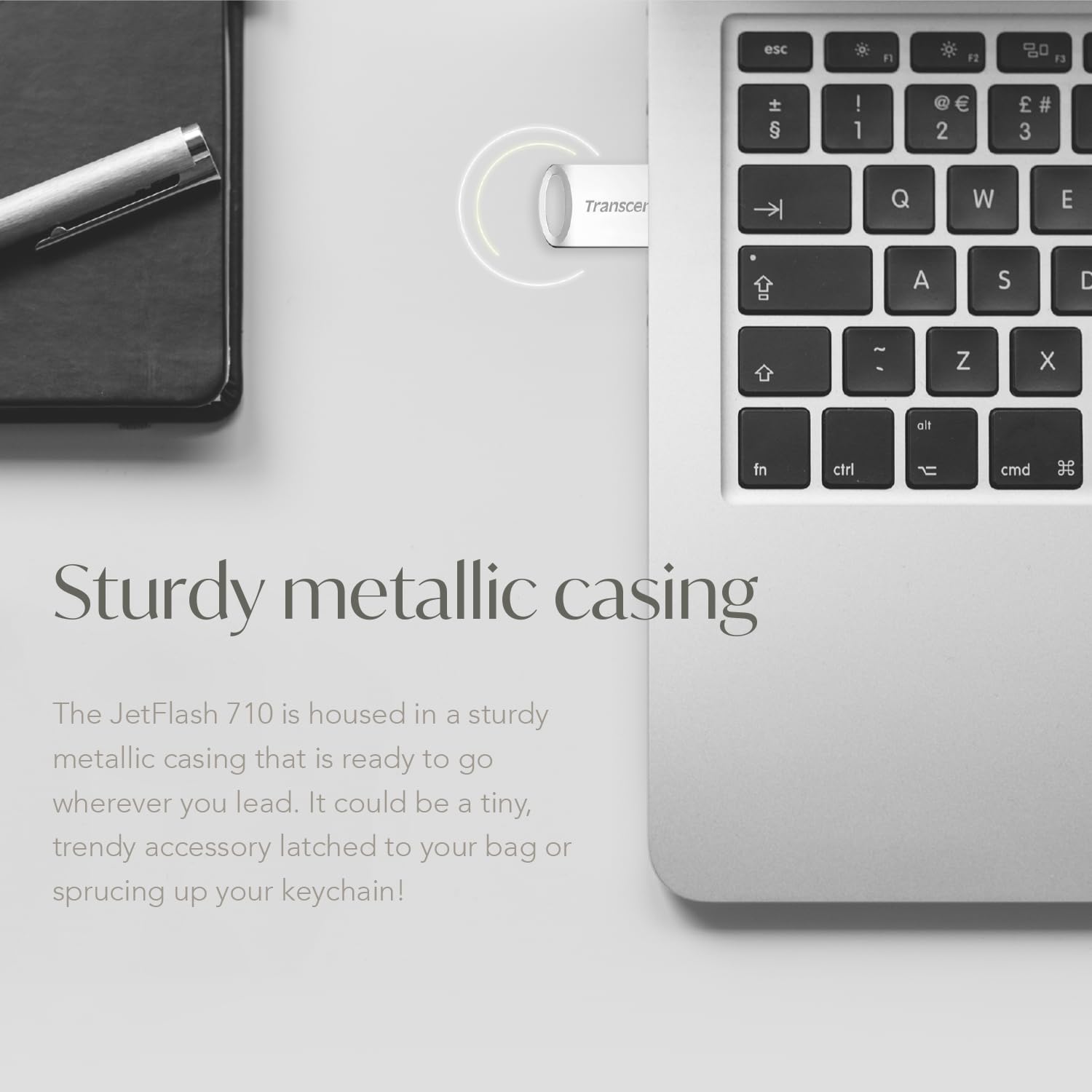 Transcend 32GB JetFlash 710 USB 3.1/3.0 Flash Drive (TS32GJF710S), Silver - Image 8