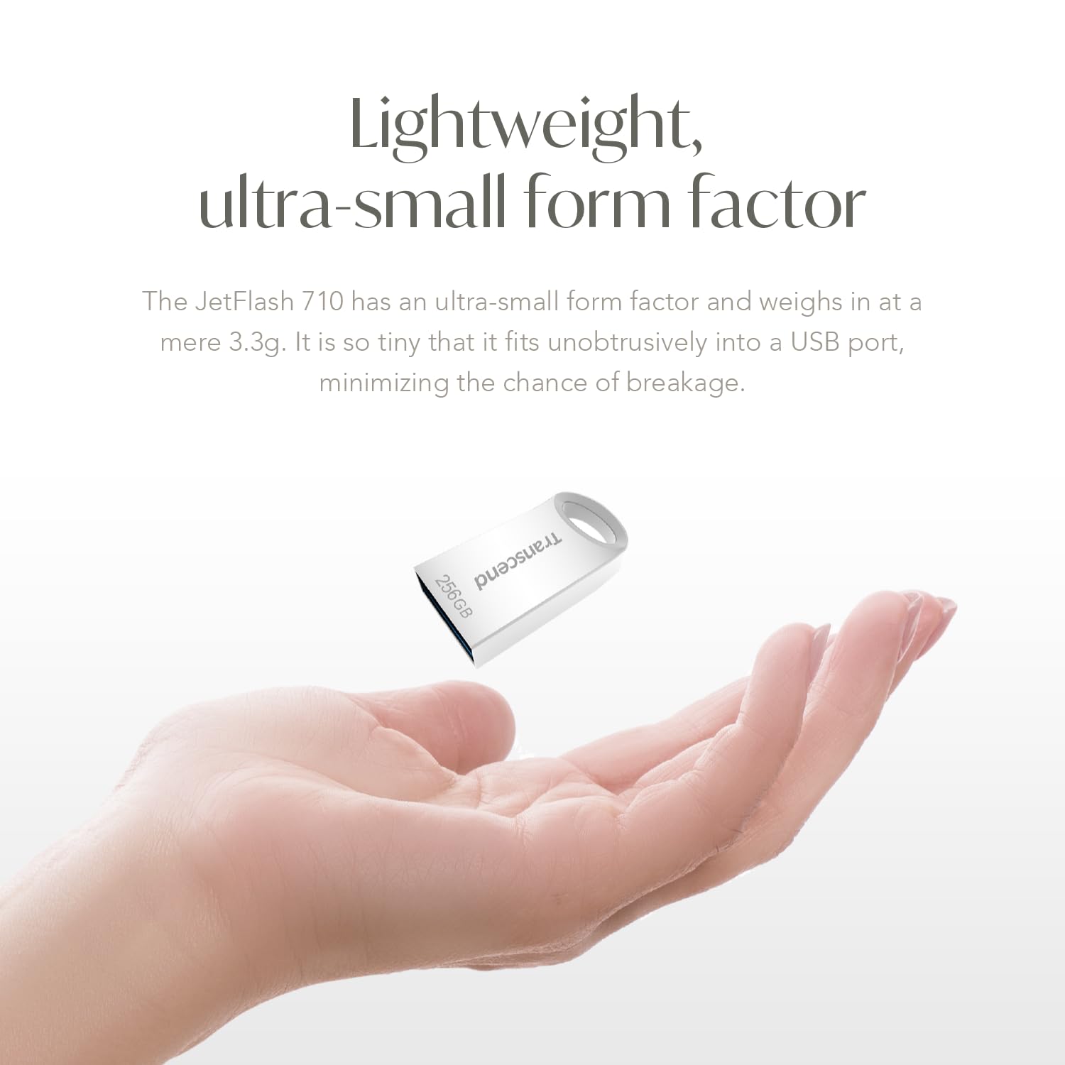 Transcend 32GB JetFlash 710 USB 3.1/3.0 Flash Drive (TS32GJF710S), Silver - Image 9