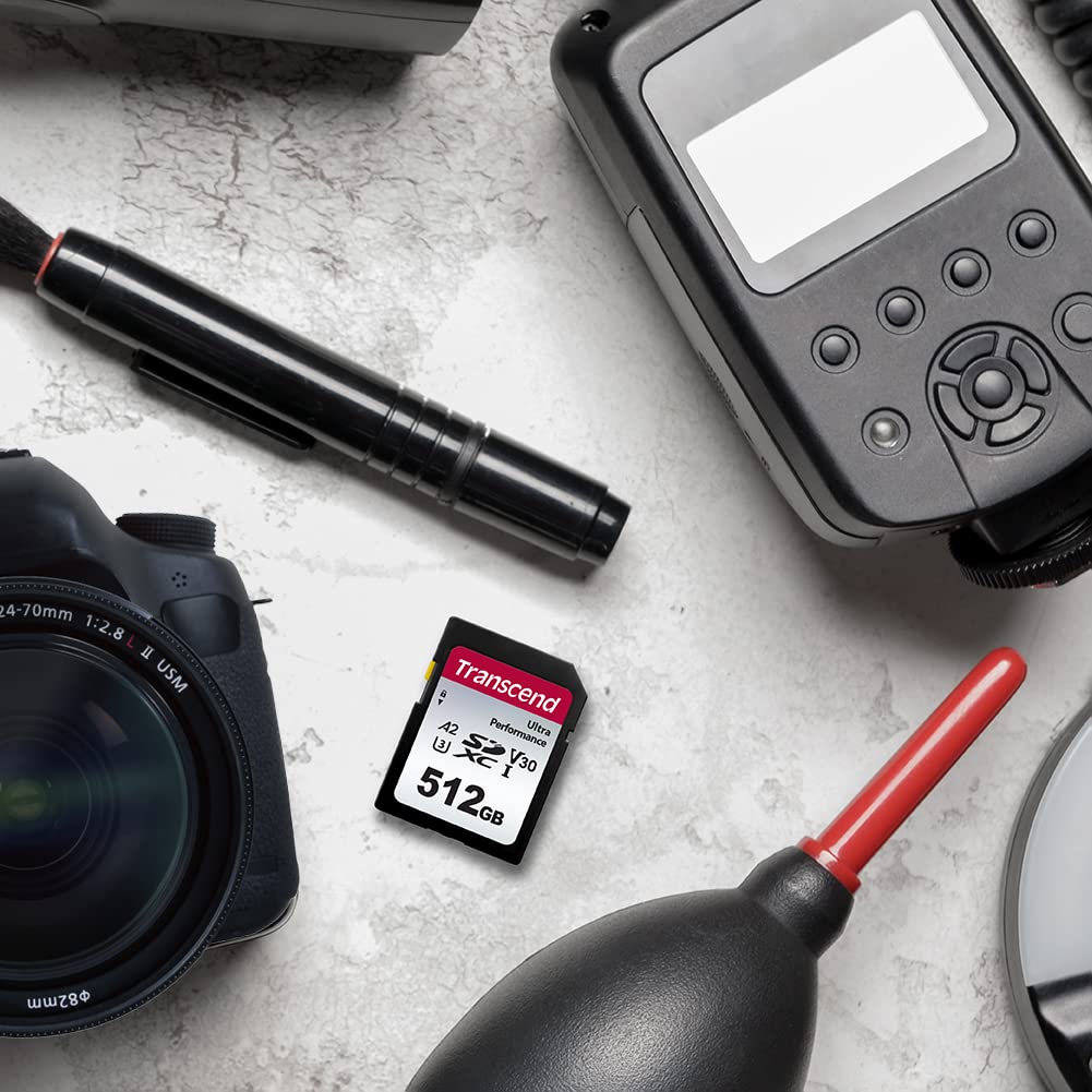 Transcend 512GB A2 V30 SD Card, Up to 160MB/s, for DSLR/Canon/Nikon/Sony Camcorder, Pentax/Kodak/Olympus/Panasonic Digital Camera, SPYPOINT/TACTACAM/WOSPORTS Trail Camera, U3 4K UHD SDXC Memory Card - Image 3