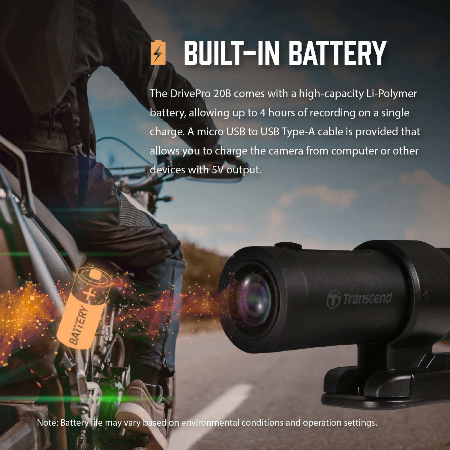 Transcend 64GB, 2K 1440p POV Vlogging Camera, 140 Wide-Angle, Built-in WiFi,G-Sensor, Night Vision, IP68, Emergency Recording, for Photography - TS-DP20B-64G - Image 8