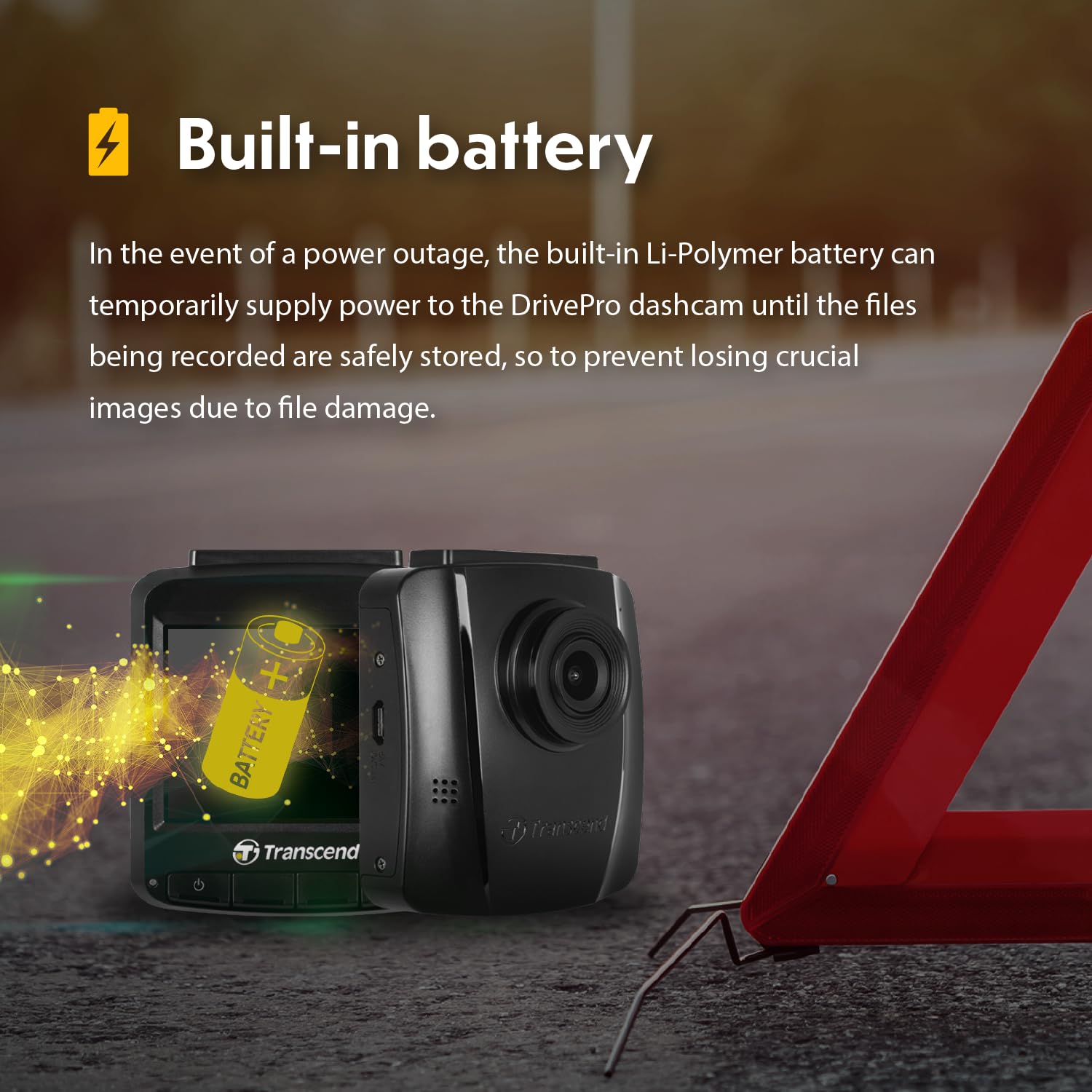 Transcend 64GB, 2K Dash Cam, 140 Wide-Angle, 2.4 Display, Built-in G-Sensor, Night Vision, Driver Fatigue Alert, for Cars - TS-DP110M-64G - Image 10