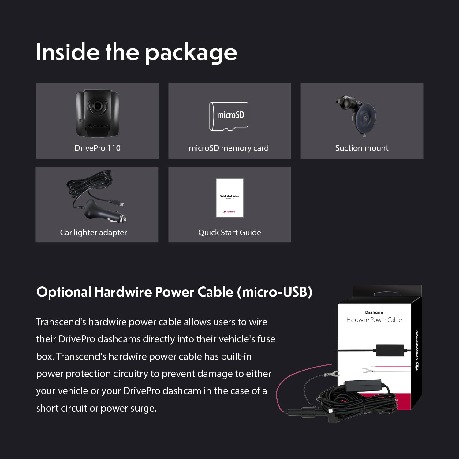 Transcend 64GB, 2K Dash Cam, 140 Wide-Angle, 2.4 Display, Built-in G-Sensor, Night Vision, Driver Fatigue Alert, for Cars - TS-DP110M-64G - Image 11
