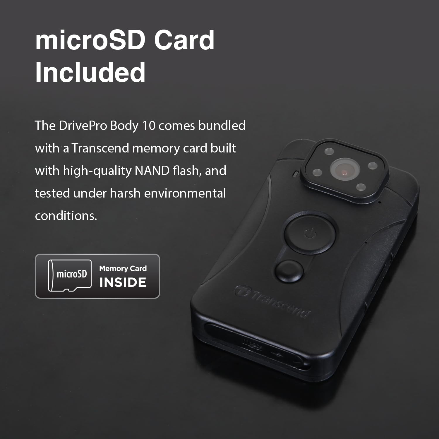 Transcend 64GB, DrivePro Body 10, Body Camera, Night Vision, Infrared LED, Water Resistant, 7-Hour Battery Life, with Audio and Video Recording, Ideal for Personal Civilians & Security - TS64GDPB10C - Image 10