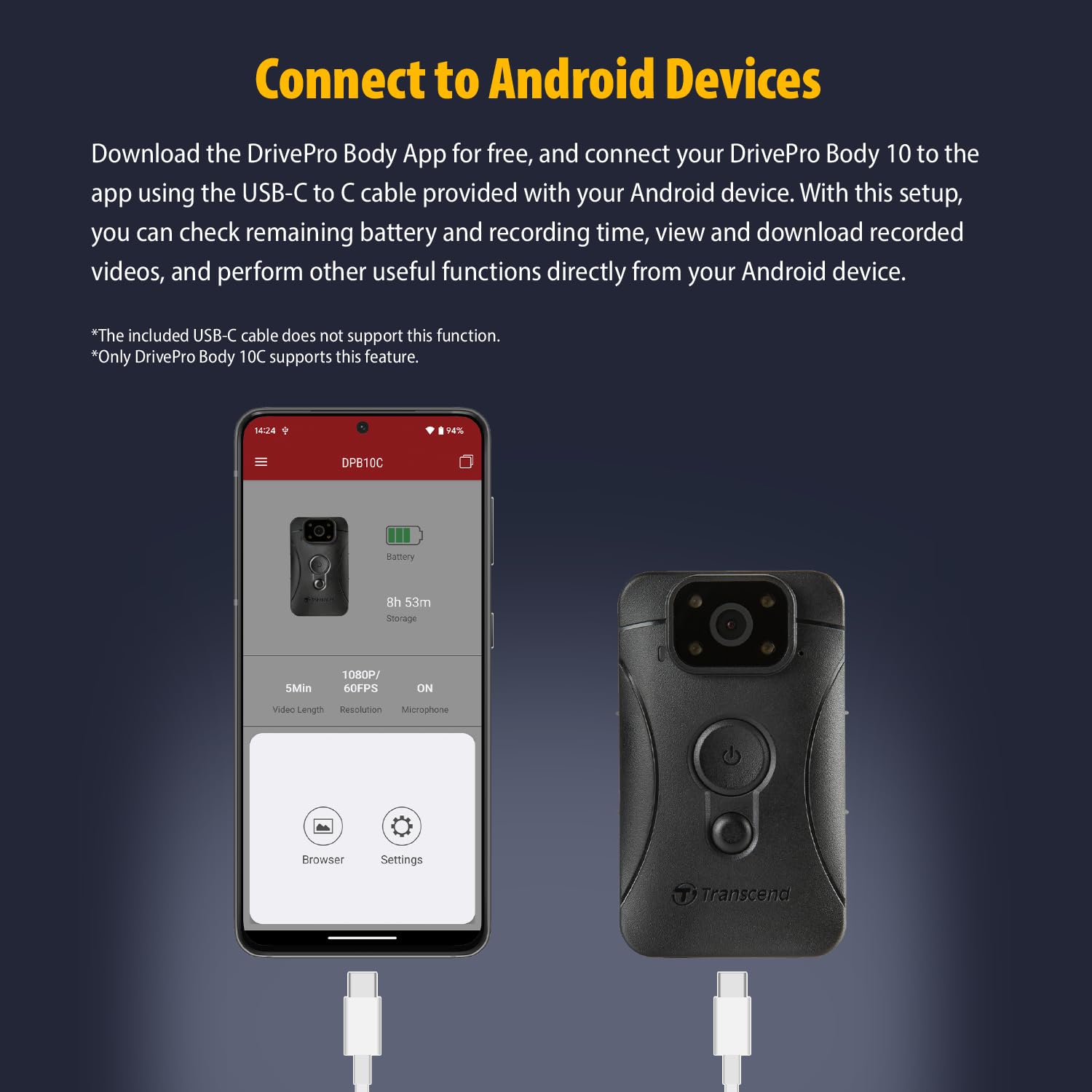 Transcend 64GB, DrivePro Body 10, Body Camera, Night Vision, Infrared LED, Water Resistant, 7-Hour Battery Life, with Audio and Video Recording, Ideal for Personal Civilians & Security - TS64GDPB10C - Image 9