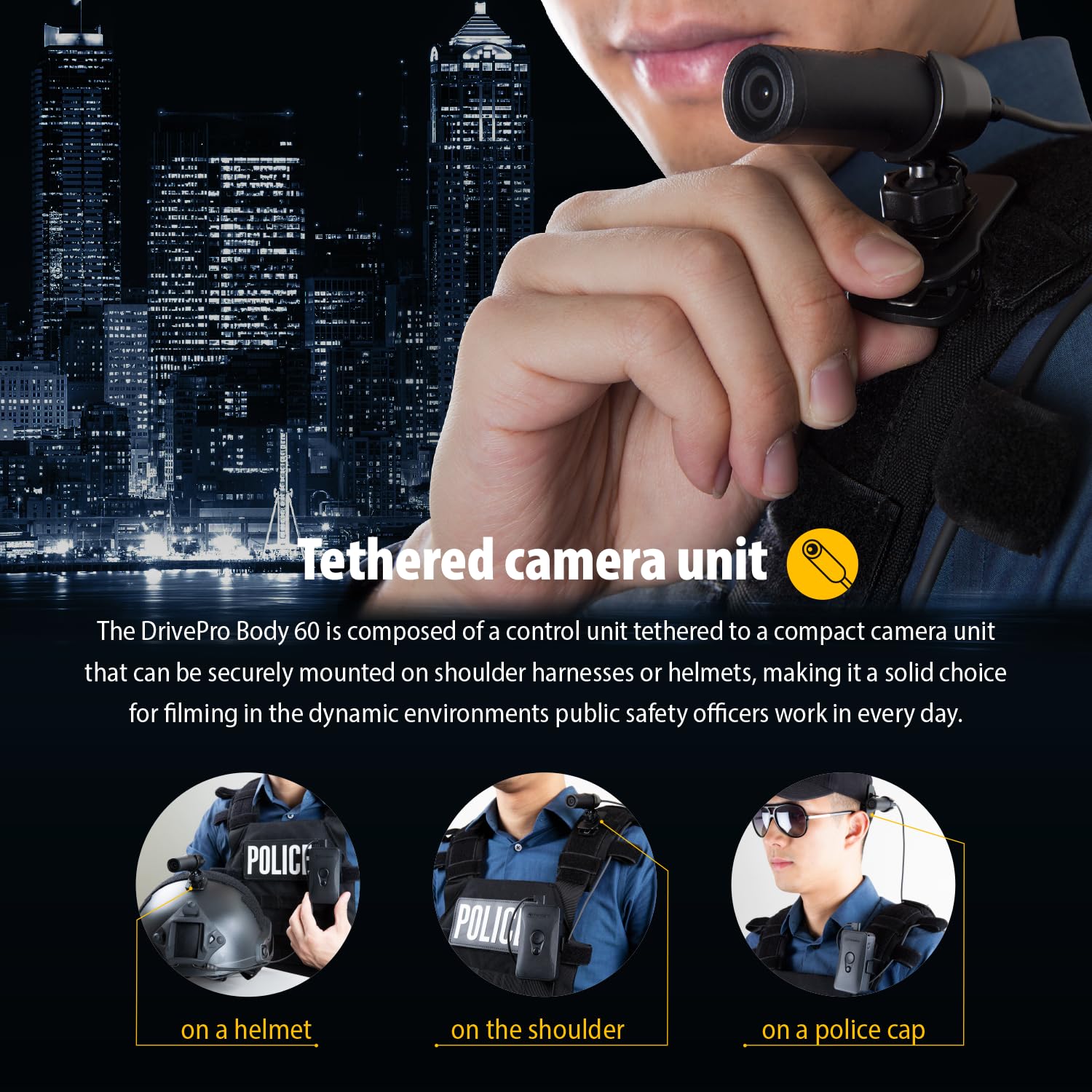 Transcend 64GB, DrivePro Body 60, Body Camera, Wi-FI & Bluetooth, GPS, IP67 Weatherproof, 10-Hour Battery Life, Tethered Camera, Ideal for Law Enforcement & Security - TS64GDPB60A - Image 6