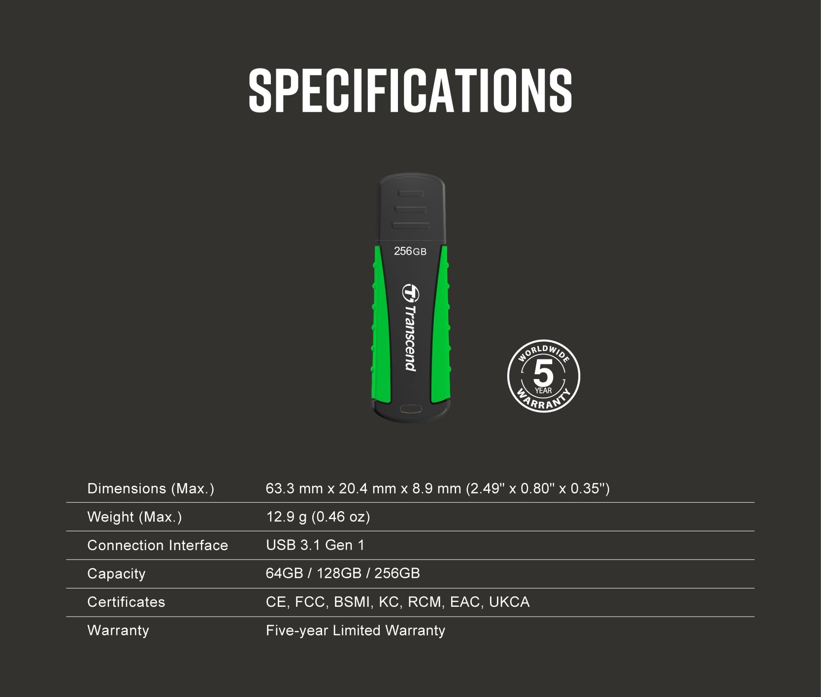Transcend 64GB JetFlash 810 USB 3.0 Flash Drive (TS64GJF810) black - Image 7