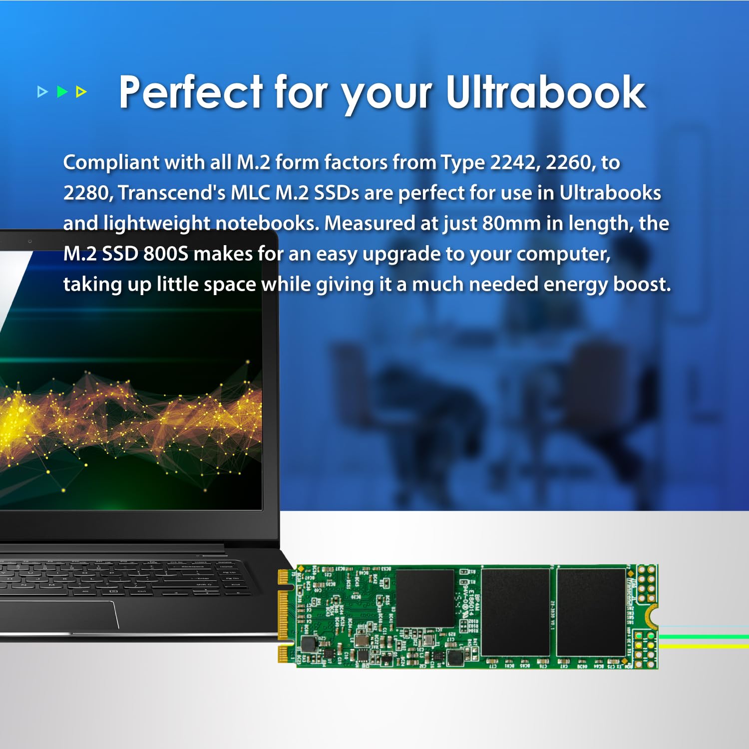 Transcend 64GB MTS800S M.2 2280 SATA III SSD, Internal Solid State Drive, Compatible with Laptop & PC Desktop, Dram Cache, MLC - TS64GMTS800S - Image 5