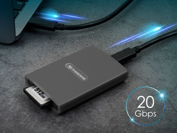 Transcend CFexpress Card Reader, Type B, USB 3.2 Gen 2x2, 20 Gbps, Aluminum housing, for Photography and Cinematic Experts, Include Type A and Type C Cables - TS-RDE2 - Image 8