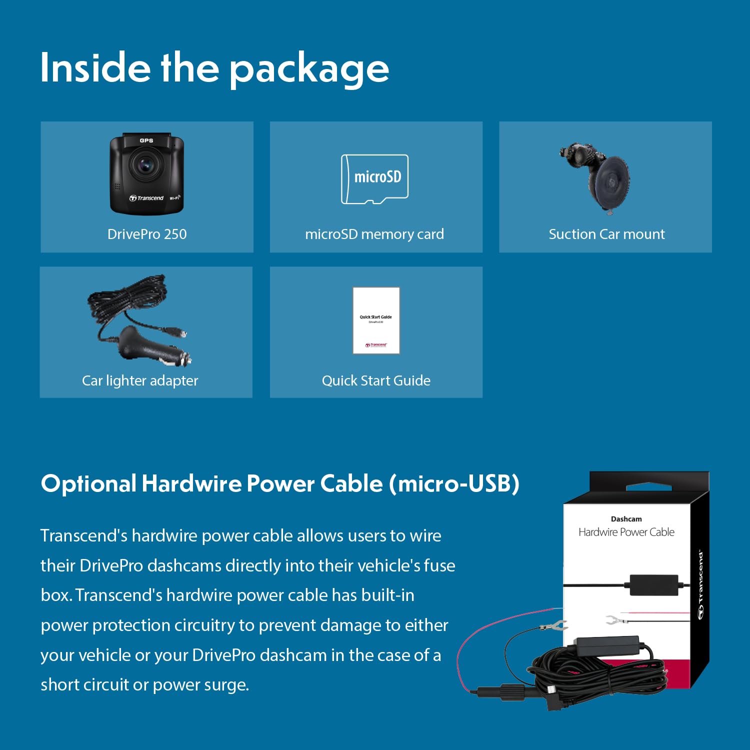 Transcend DrivePro 2K QHD 1440P Dash Cam Front, Support 1TB Max, Car Cam w/140°Wide-Angle/Handy Snapshot Button/G-Sensor/Night Vision Loop Recording/Head-Up Display/Wi-Fi GPS GLONASS/ADAS/Parking Mode - Image 9