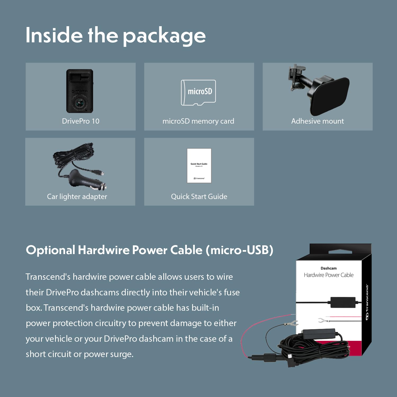 Transcend DrivePro Dash DP10 Cam Front, 1440P 2K QHD Dash Camera for Cars, 64GB Card Included, with Super Night Vision/Wi-Fi/WDR/G-Sensor/Exclusive App/High-Sensitivity Image Sensor - Image 10