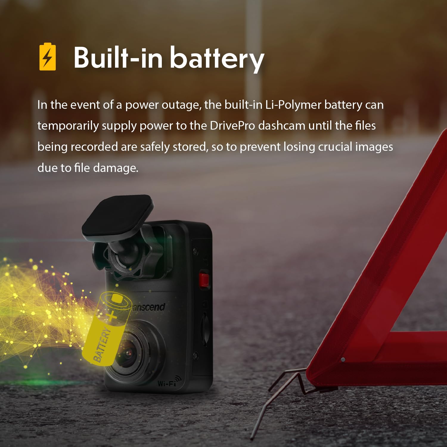 Transcend DrivePro Dash DP10 Cam Front, 1440P 2K QHD Dash Camera for Cars, 64GB Card Included, with Super Night Vision/Wi-Fi/WDR/G-Sensor/Exclusive App/High-Sensitivity Image Sensor - Image 8