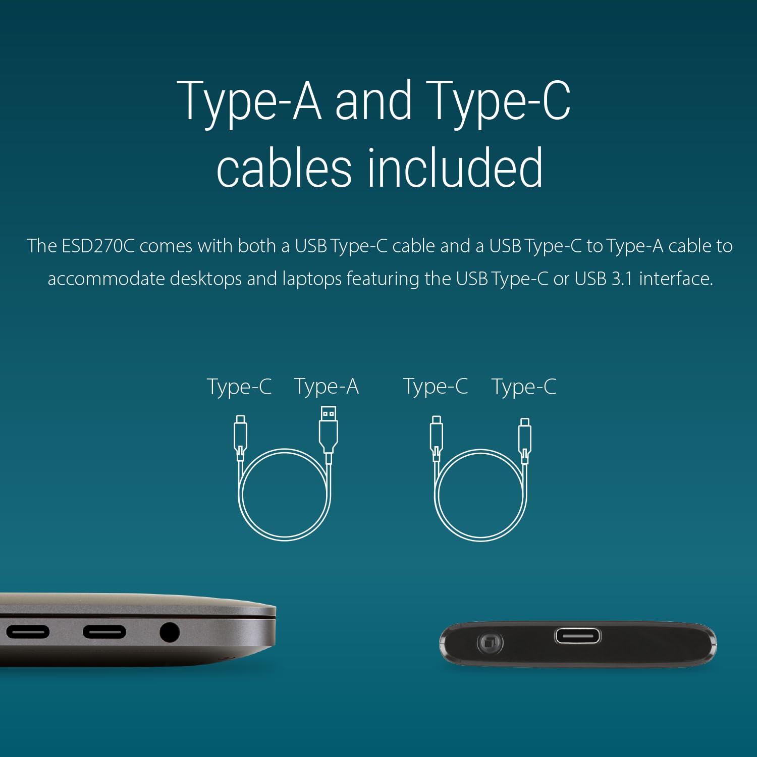 Transcend ESD270 250GB External SSD for iPhone16/15/iPad/Mac/Windows/Android, PC/Laptop/Tablet/TV/Game Console, Portable SSD with One Touch Back up, One-Time Password Unlock, Type A &Type C Cables - Image 9