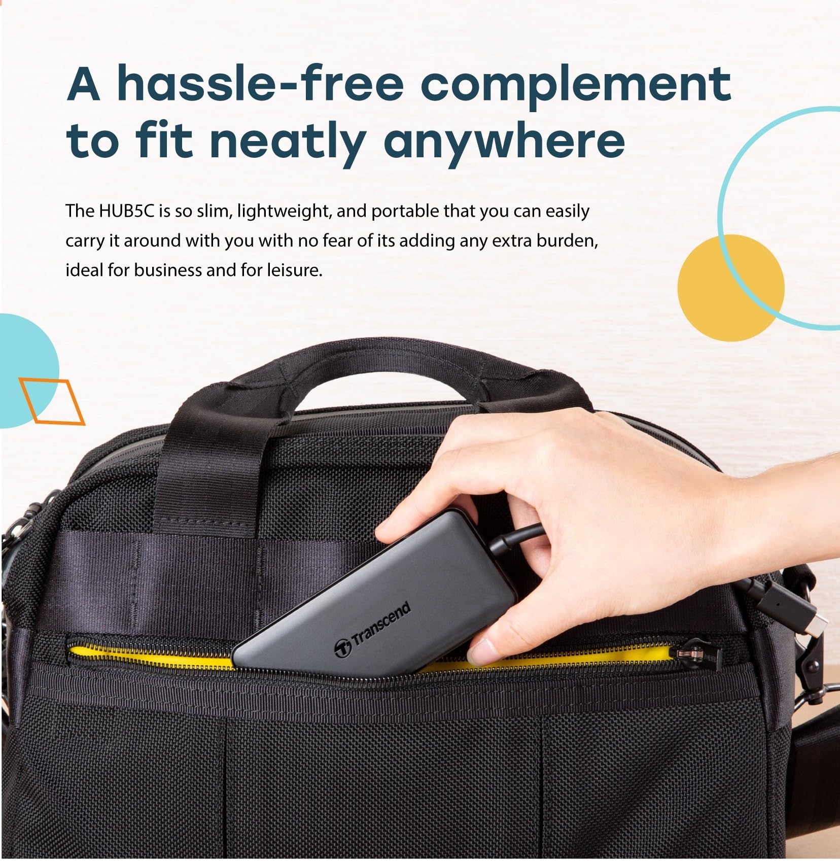 Transcend HUB 6 in 1 Hub, Type C, with 60W Power Delivery, 10Gbps USB C and 2 Type-A Ports, Micro SD and SD UHS-II Card Reader, for MacBook Pro, Labtop - TS-HUB5C - Image 10