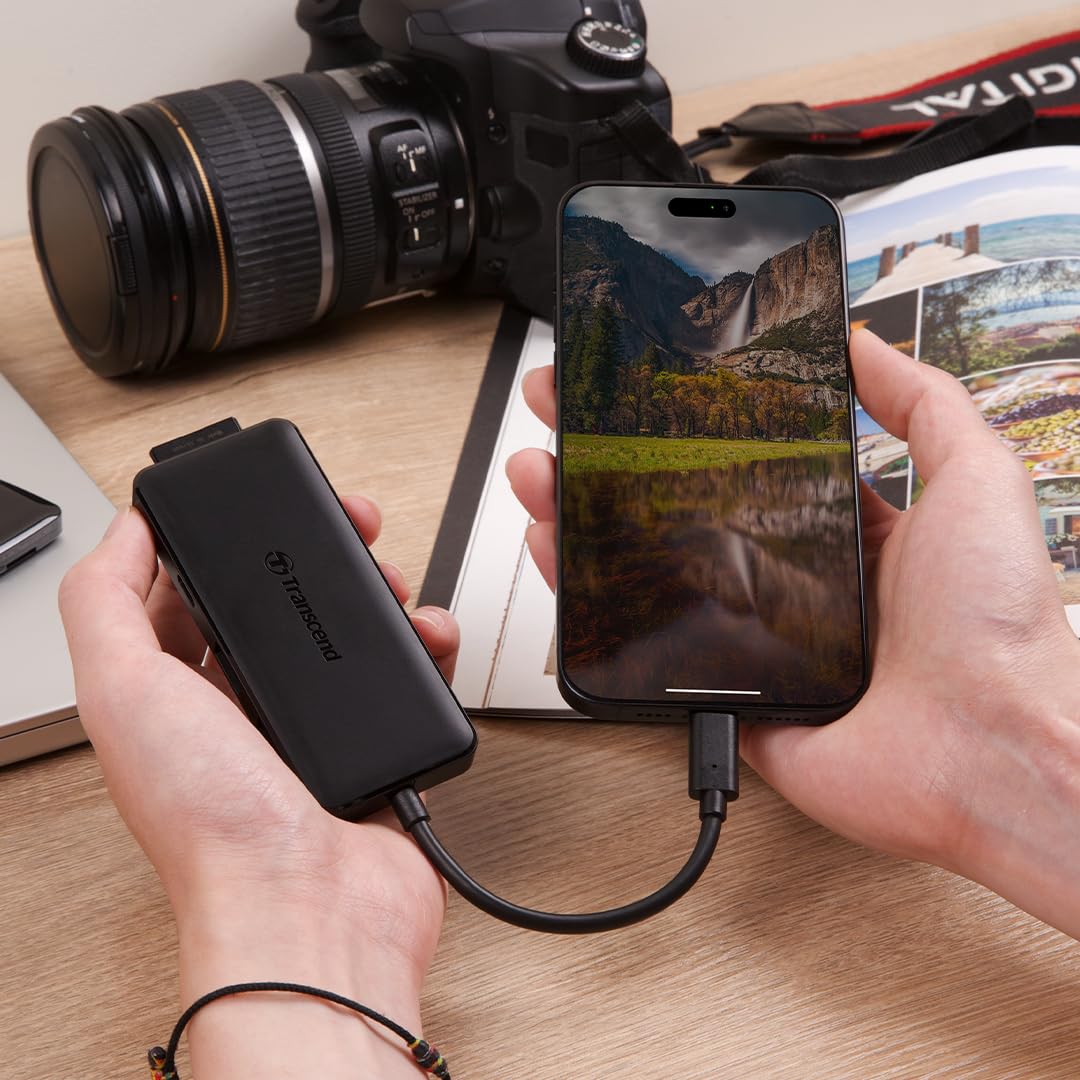 Transcend HUB 6 in 1 Hub, Type C, with 60W Power Delivery, 10Gbps USB C and 2 Type-A Ports, Micro SD and SD UHS-II Card Reader, for MacBook Pro, Labtop - TS-HUB5C - Image 3