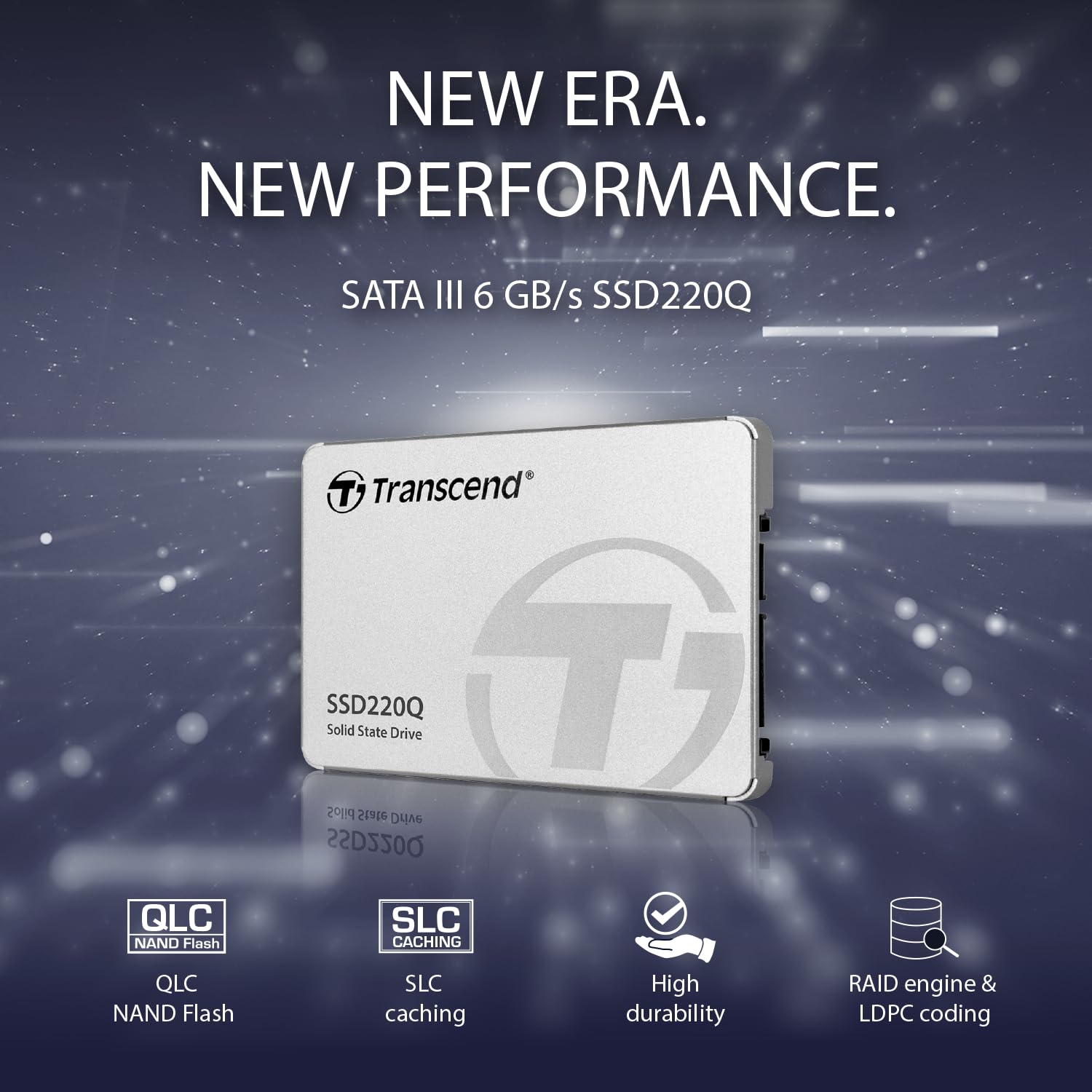 Transcend Information TTS1TSSD220Q 1TB SATAIII SSD220Q 2.5” Internal Solid State Drive with Speeds up to 550MB/s - Image 4
