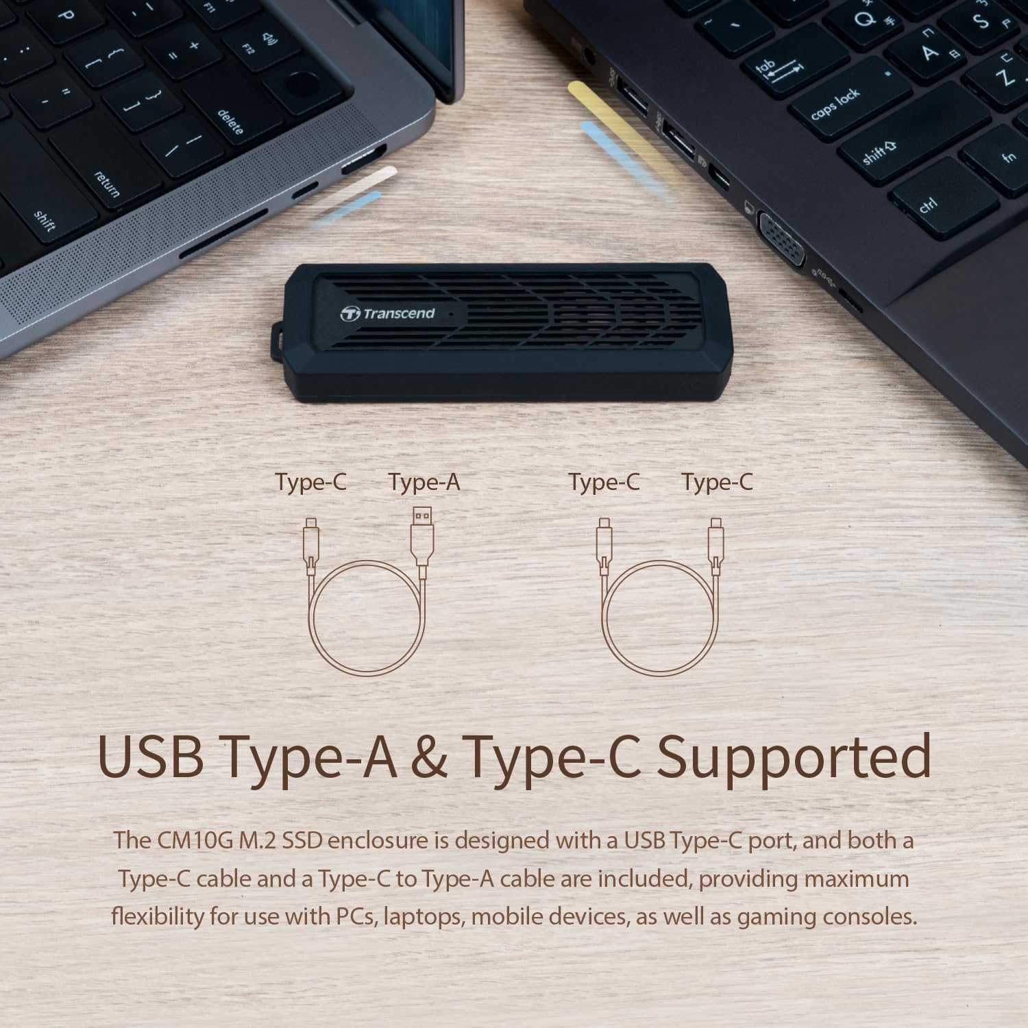 Transcend M.2 PCIe/SATA SSD Upgrade Kit, SSD Enclosure, Support 2230 2242 2280, Compatible with M Key/B+M Key, Type-A/Type-C - TS-CM10G - Image 7