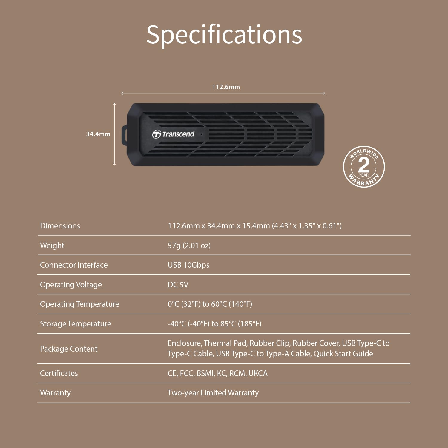 Transcend M.2 PCIe/SATA SSD Upgrade Kit, SSD Enclosure, Support 2230 2242 2280, Compatible with M Key/B+M Key, Type-A/Type-C - TS-CM10G - Image 9