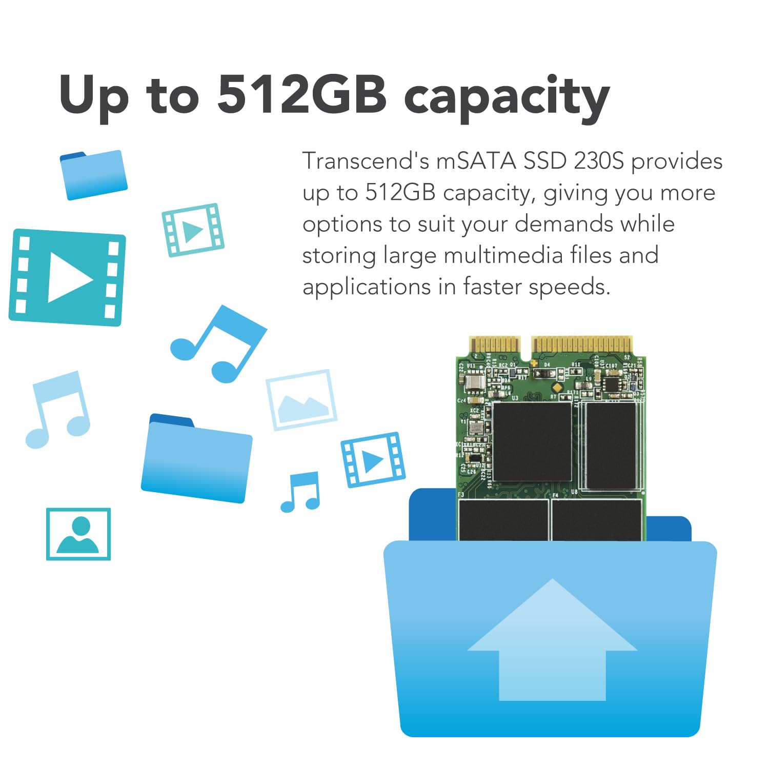 Transcend MSA230 64GB mSATA SSD with Dram Cache, Up to 350MB/s, Mini SATA III 6G/s Internal Solid State Drive for Ultrabook/Desktop/Tablet/PC/GPS/Server, 3D TLC NAND Flash, LDPC Error Correction, ECC - Image 5