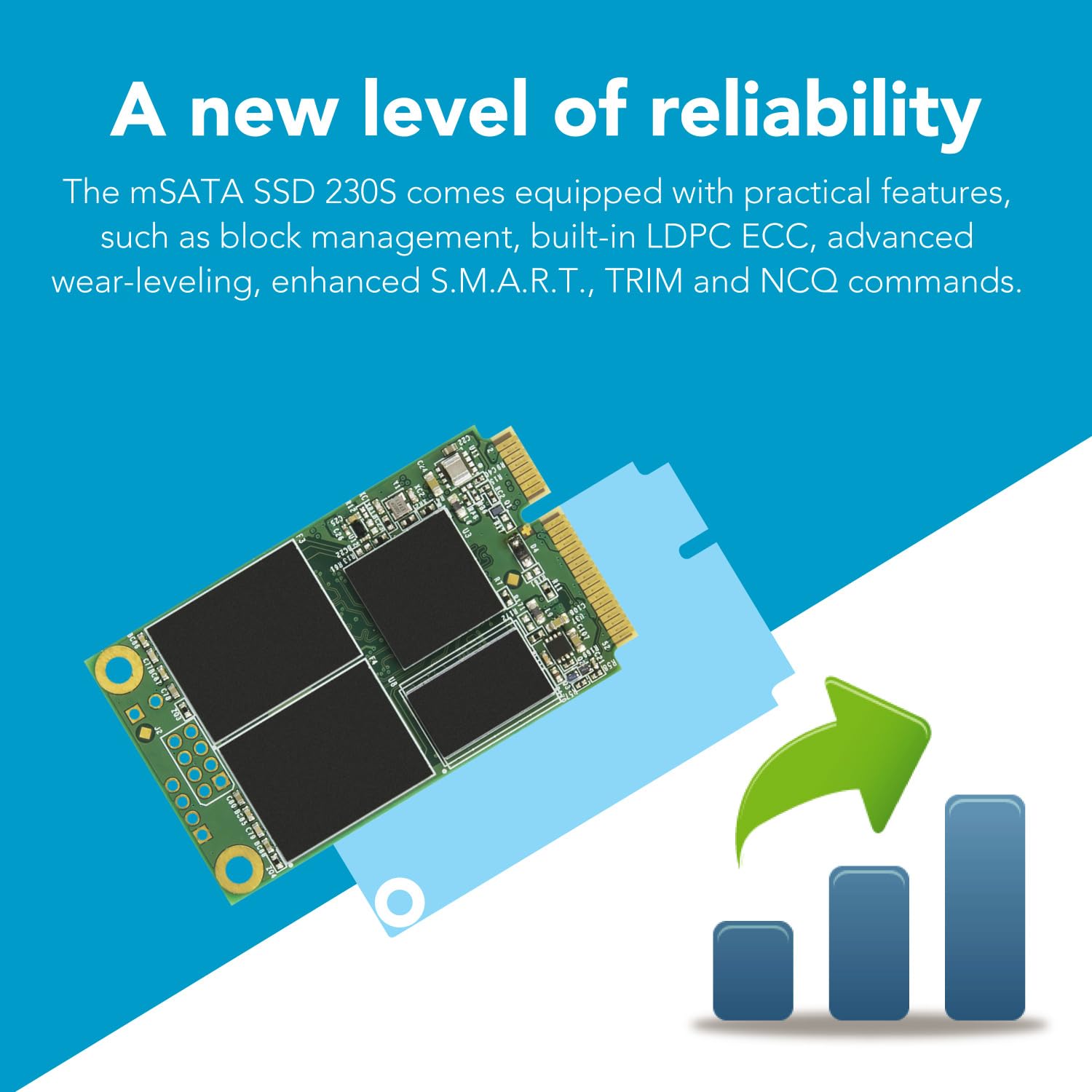 Transcend MSA230 64GB mSATA SSD with Dram Cache, Up to 350MB/s, Mini SATA III 6G/s Internal Solid State Drive for Ultrabook/Desktop/Tablet/PC/GPS/Server, 3D TLC NAND Flash, LDPC Error Correction, ECC - Image 9