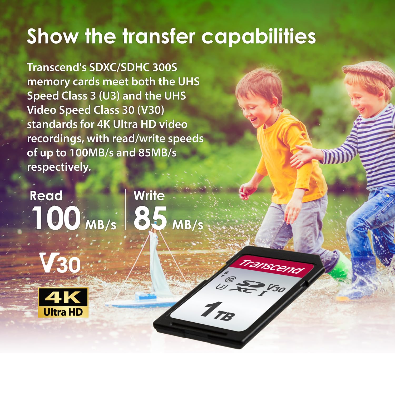 Transcend SDC300S 1TB SDXC SD Card, UHS-I U3 V30, 4K UHD & Full HD for DSLR Cameras/Digital Cameras/Trail Cameras/Camcorder, Up to 100MB/s, Class 10 High-Speed Memory Card - Image 5