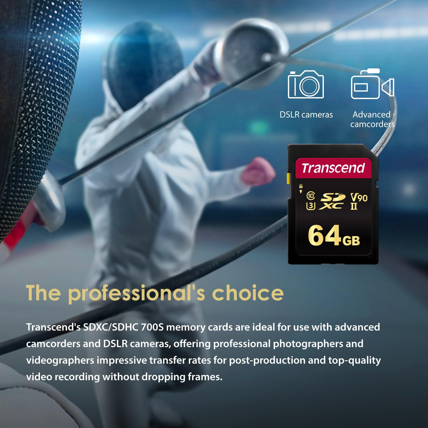 Transcend SDC700 64GB UHS-II U3 V90 SDXC Memory Card, Up to 285MB/s, 8K Ultra HD for Canon/Nikon/Sony/Pentax/Kodak/Olympus/Panasonic/DSLR/Professional Photographers/Mirrorless Cam/Advanced Video Cam - Image 4