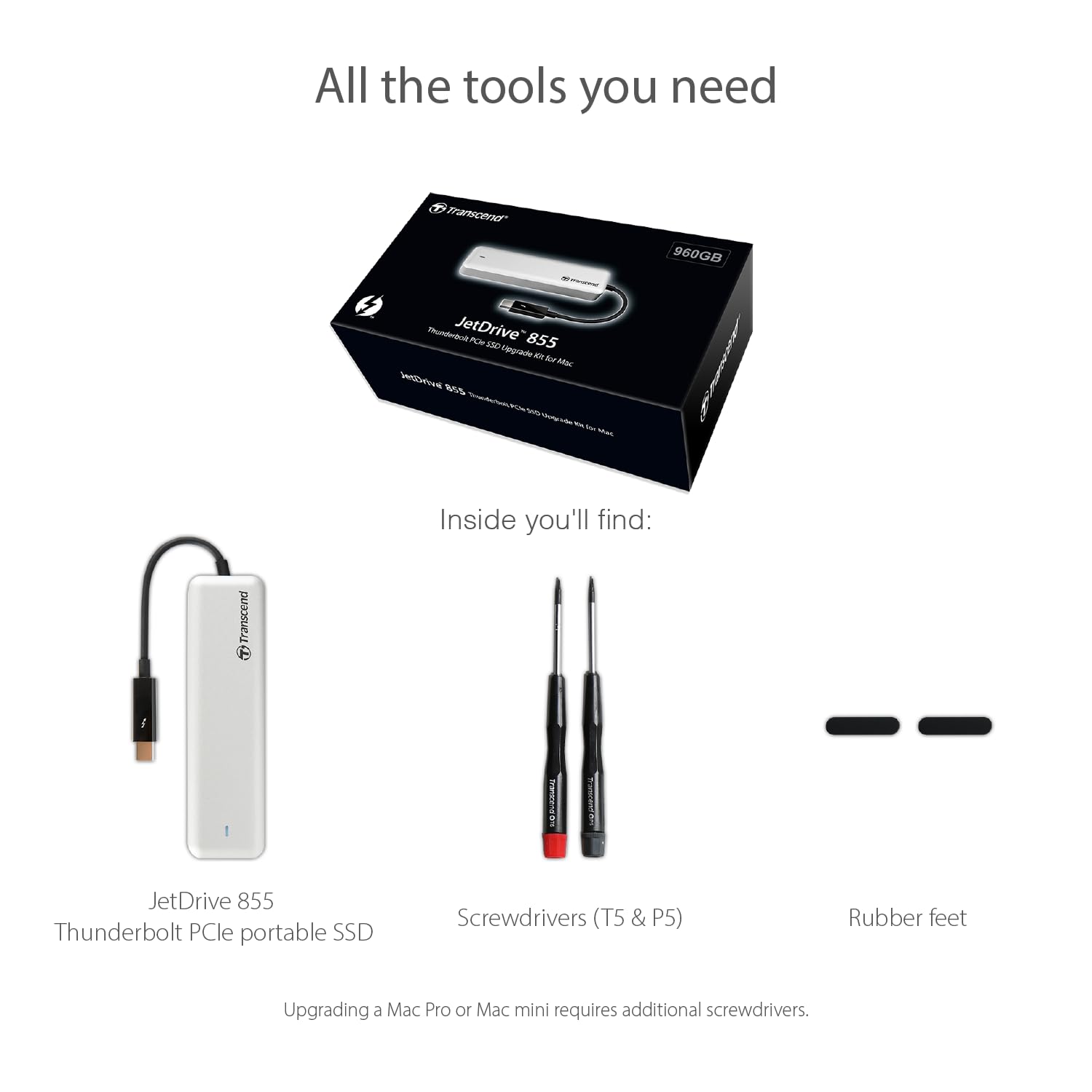 Transcend TS960GJDM855 960GB JetDrive 855 Thunderbolt NVMe PCIe Gen 3x4 Portable Solid State Drive with Enclosure - Image 10