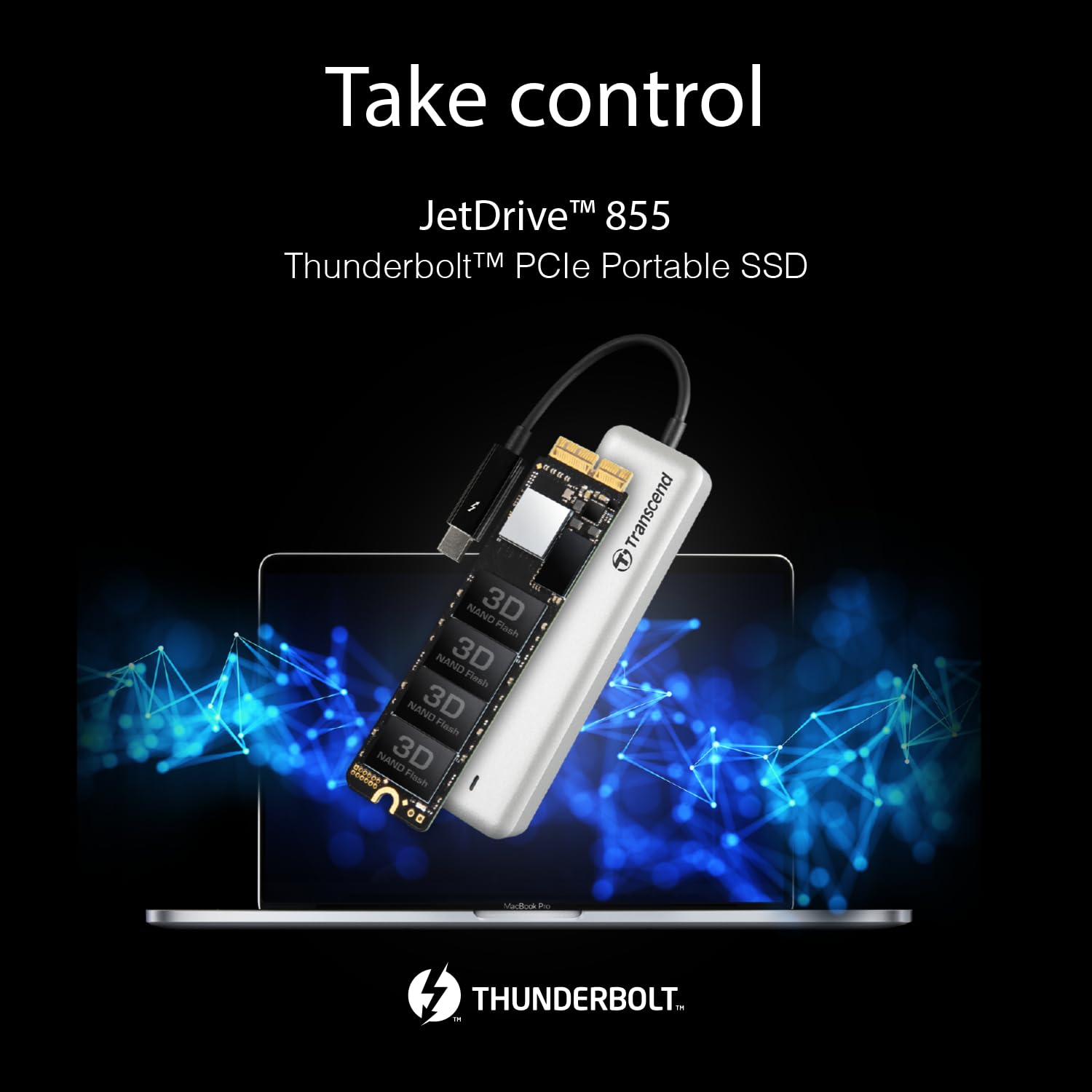 Transcend TS960GJDM855 960GB JetDrive 855 Thunderbolt NVMe PCIe Gen 3x4 Portable Solid State Drive with Enclosure - Image 3