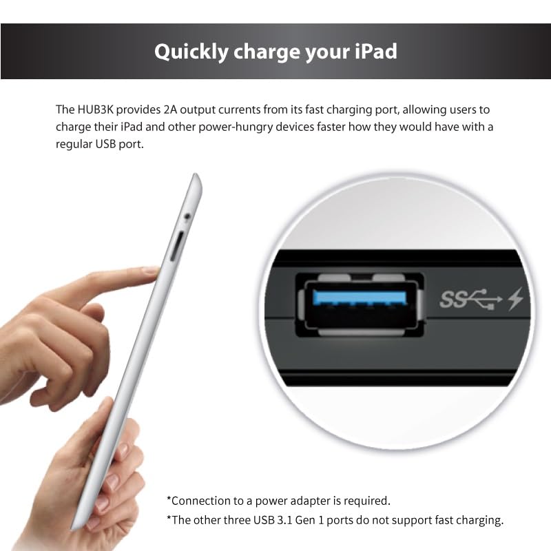 Transcend USB 3.0 4-Port Hub TS-HUB3K, Black - Image 10