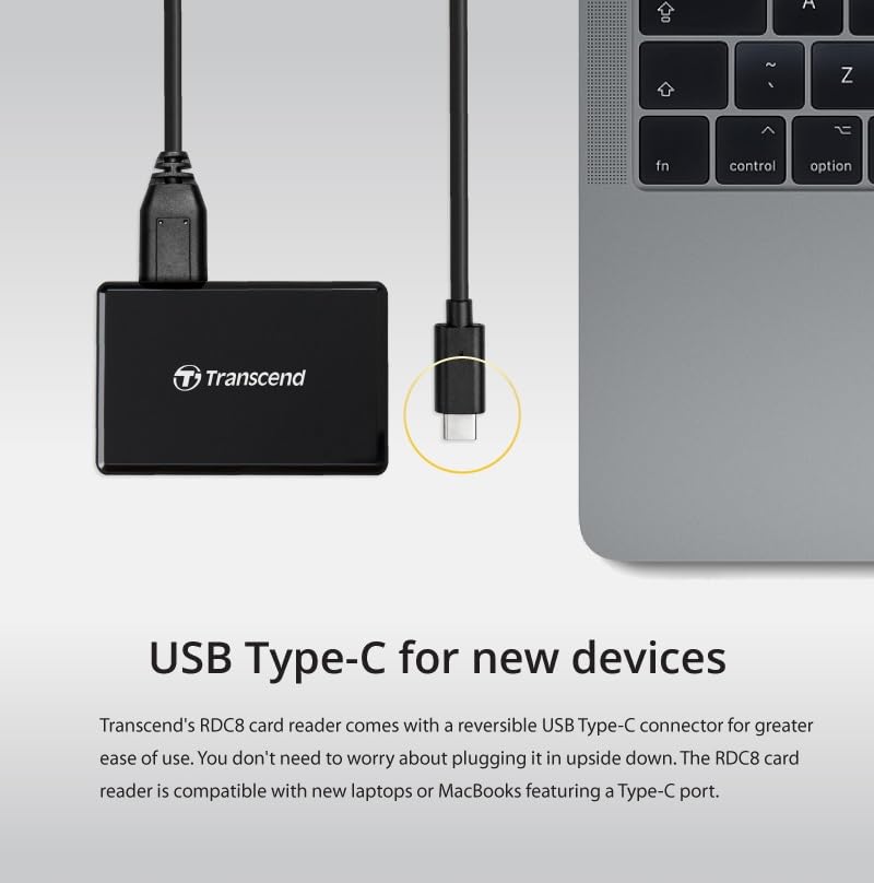 Transcend USB 3.1 Gen 1 Type-C All-in-1 Multi-Card Reader (CF/SD/SDHC/SDXC/microSD) - Image 5